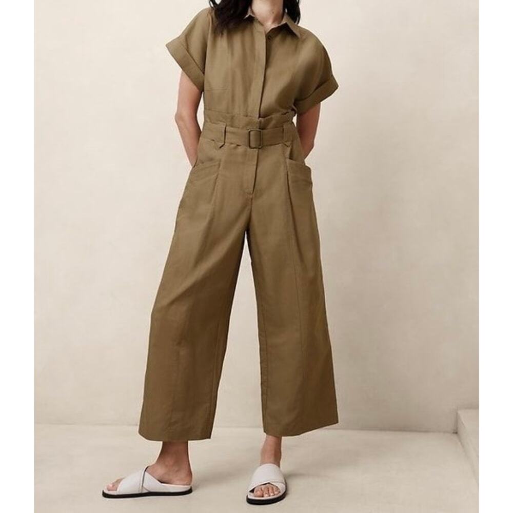 Banana Republic Women's Khaki Jumpsuit Size Petite 10